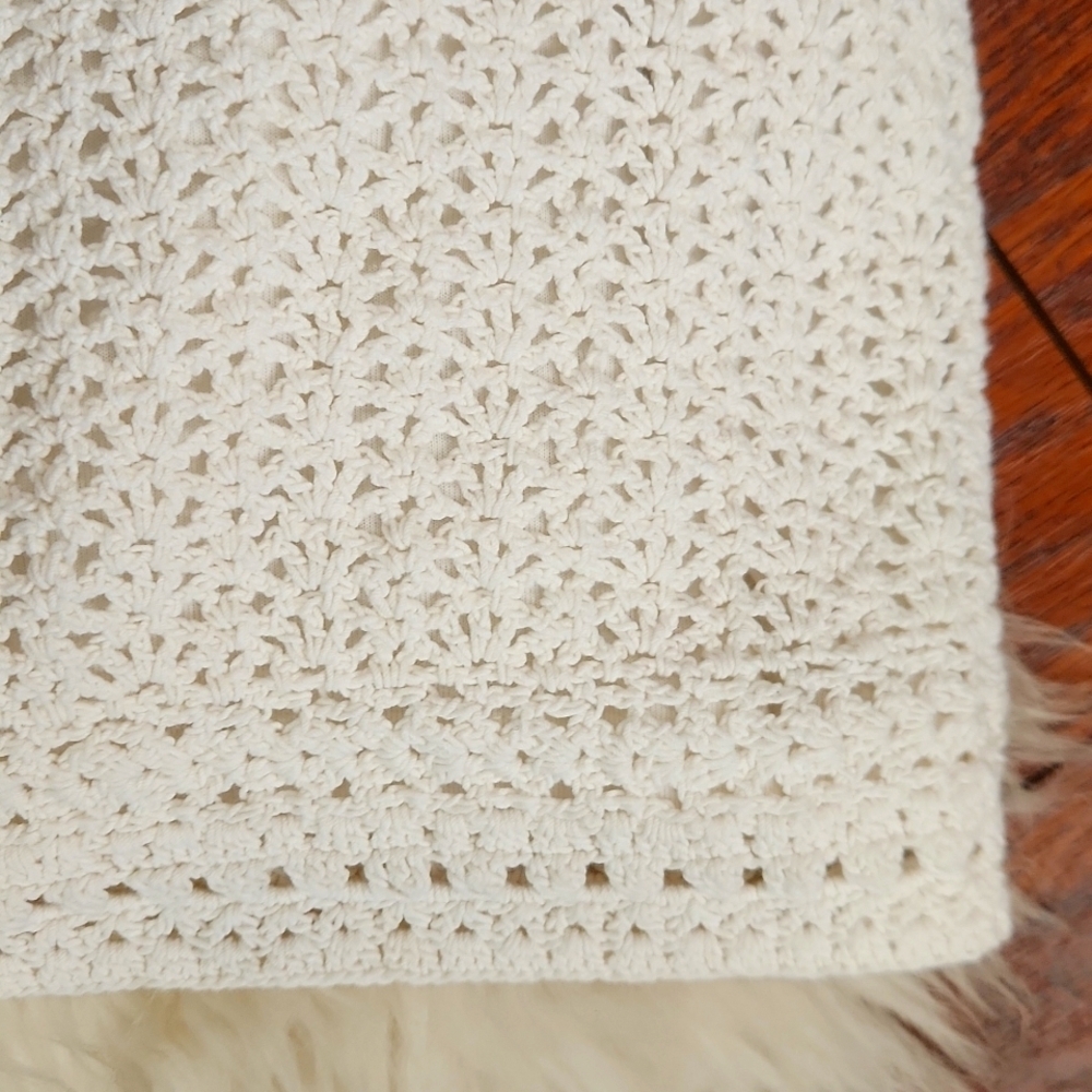 Joie White Olesia Crochet Knit Fringe White Tank Top - Picture 5 of 6